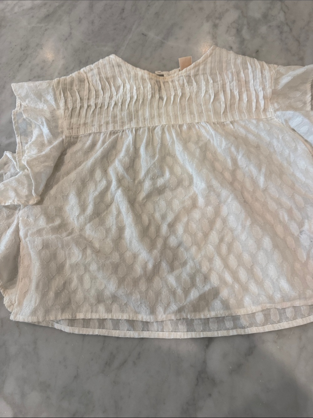 Bellerose Cream Dot-Textured Girls Blouse